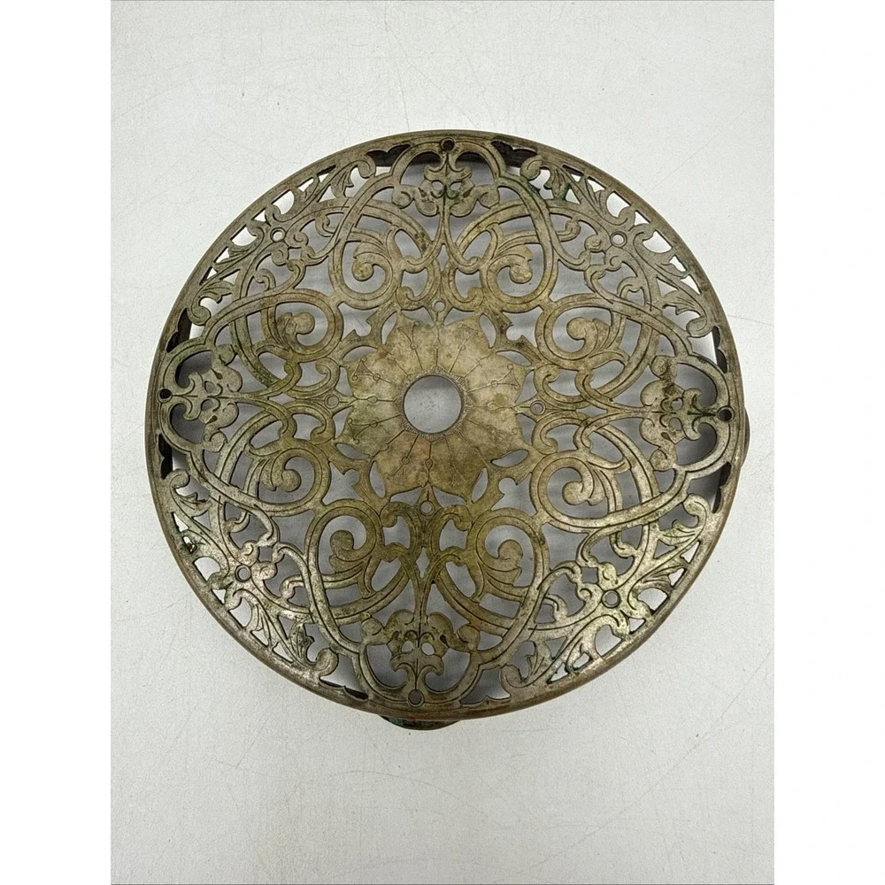 Vintage Silverplate English Pierced Trivet by Manco Made In England